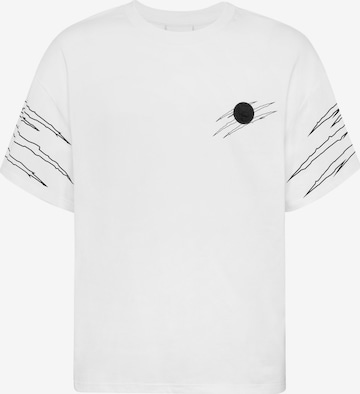 Plein Sport - Camiseta 'Scratch' en blanco: frente