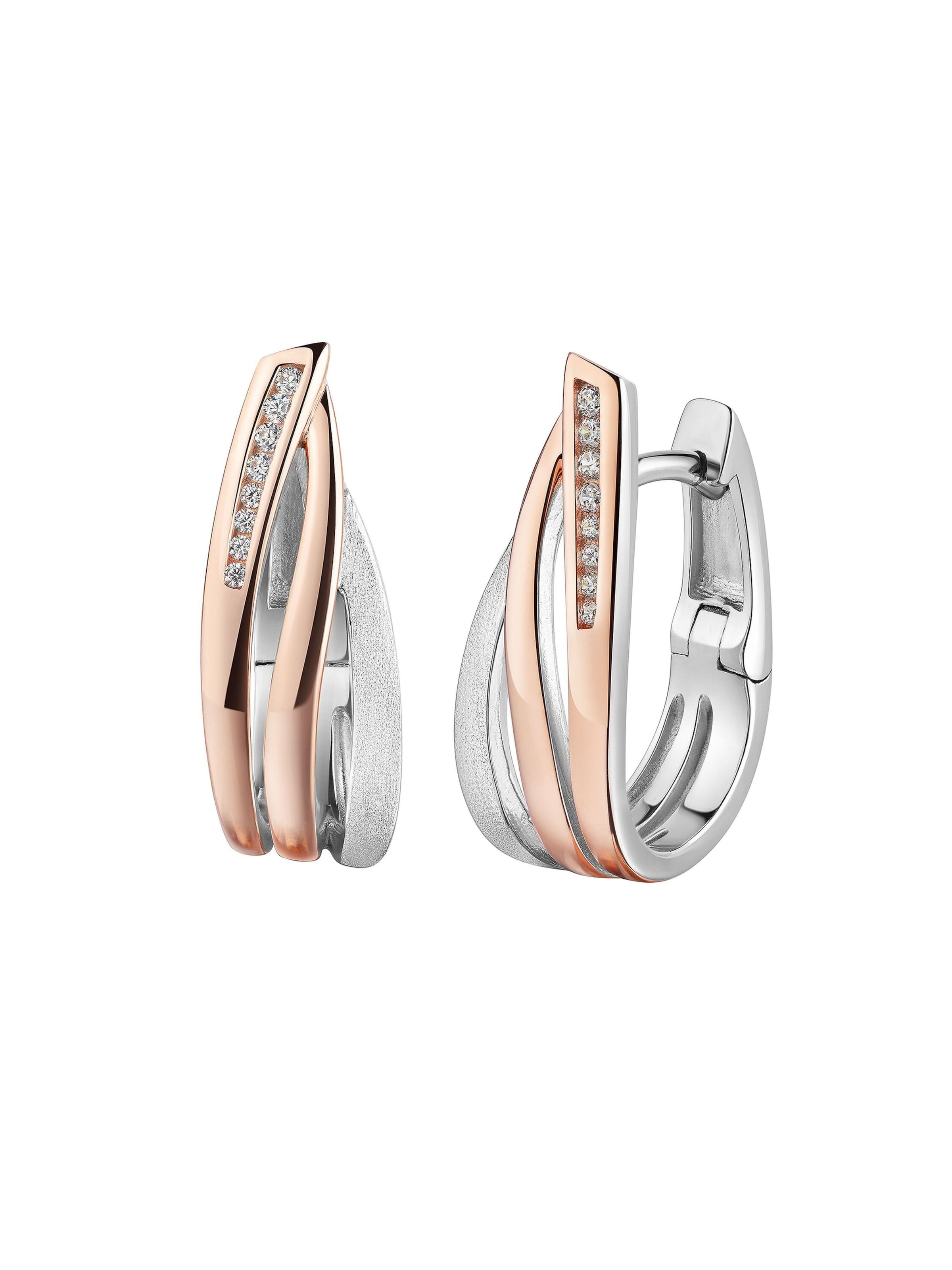 Zeeme Boucles d'oreilles en One Size en or rose / argent, Vue avec produit