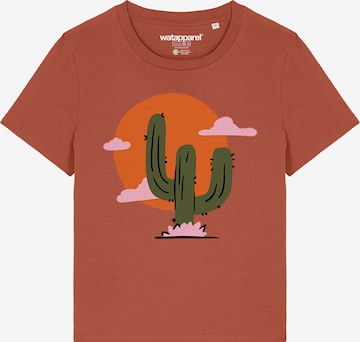 T-shirt 'Kaktus Im Sonnenuntergang' Watapparel en rouge : devant