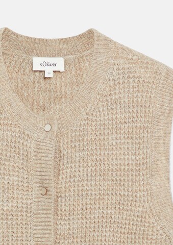 s.Oliver Gebreide bodywarmer in Beige: voorkant