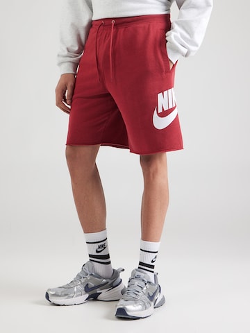 Nike Sportswear Avar lõige Püksid 'CLUB ALUMNI', värv punane: eest vaates