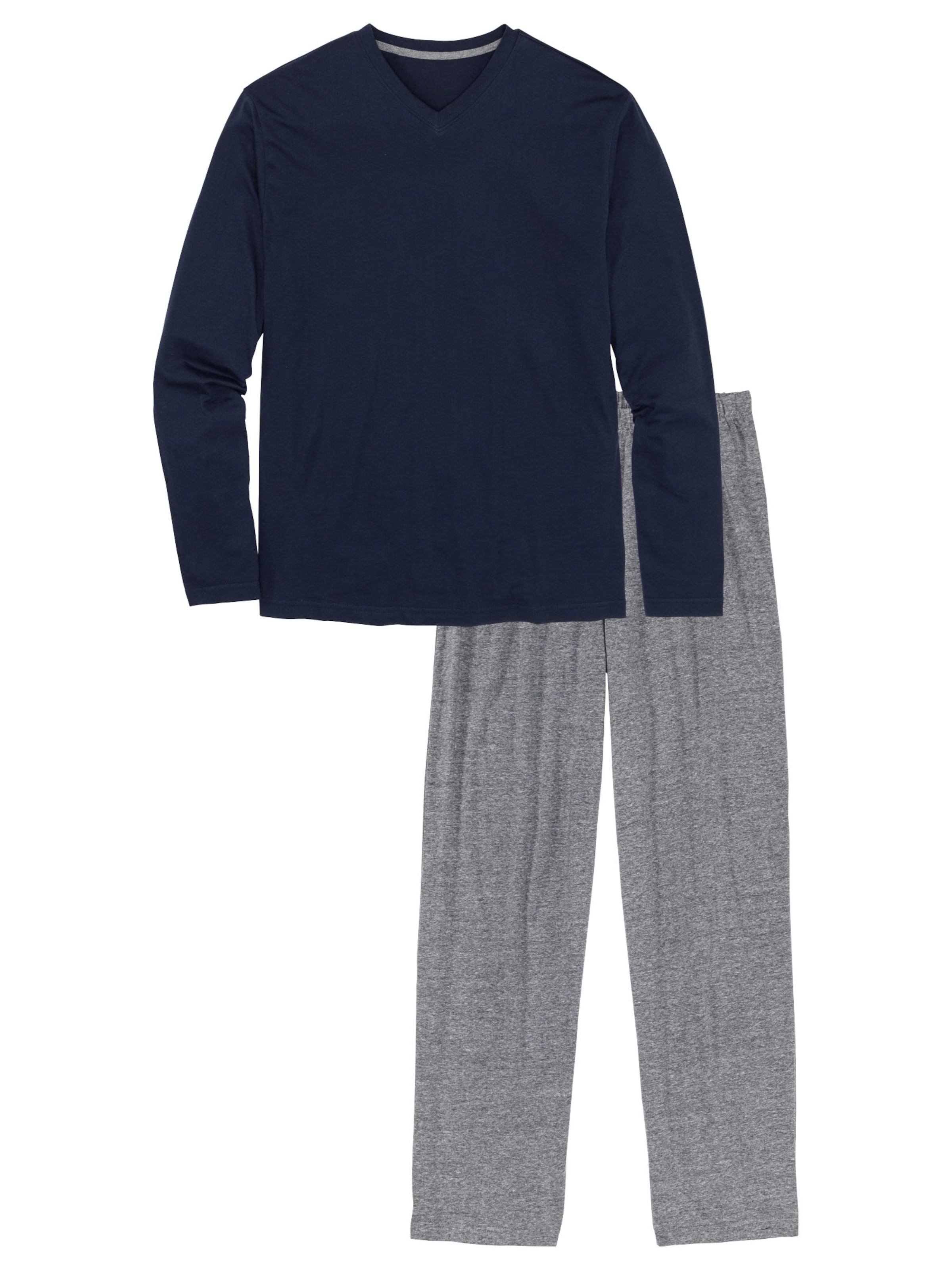 Pyjama long bonprix en bleu : devant
