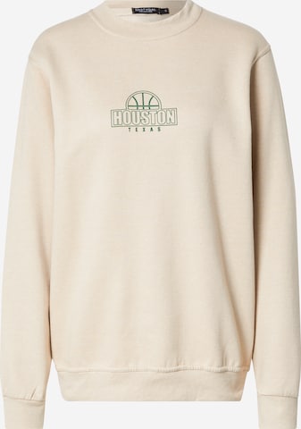 Nasty Gal Sweatshirt 'Houston' i beige: framsida