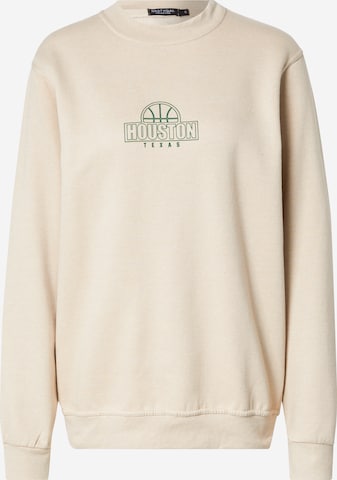 Sweat-shirt 'Houston' Nasty Gal en beige : devant