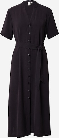 Robe-chemise QS en noir : devant