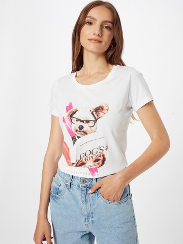 T-shirt 'Hund Buch' EINSTEIN & NEWTON en blanc : devant