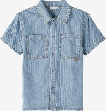 Coupe regular Chemise NAME IT en bleu : devant