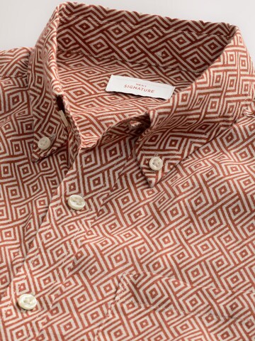 Next Regular Fit Hemd in Braun