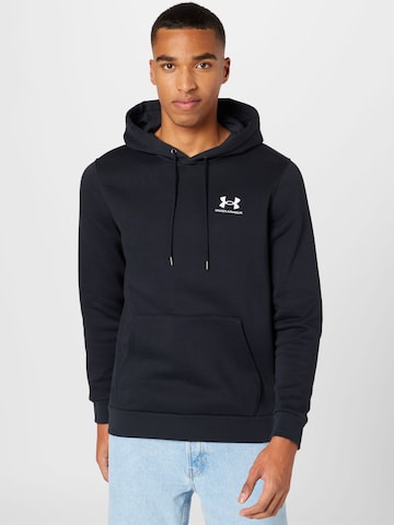 UNDER ARMOUR - Sweatshirt de desporto 'Essential' em preto: frente