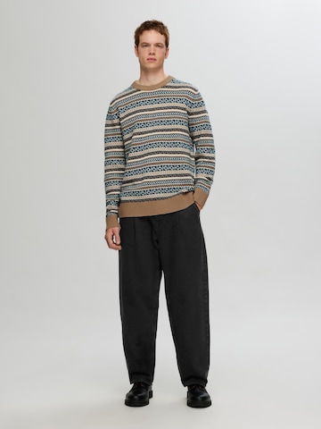SELECTED Loosefit Bandplooi jeans 'SLH220' in Zwart