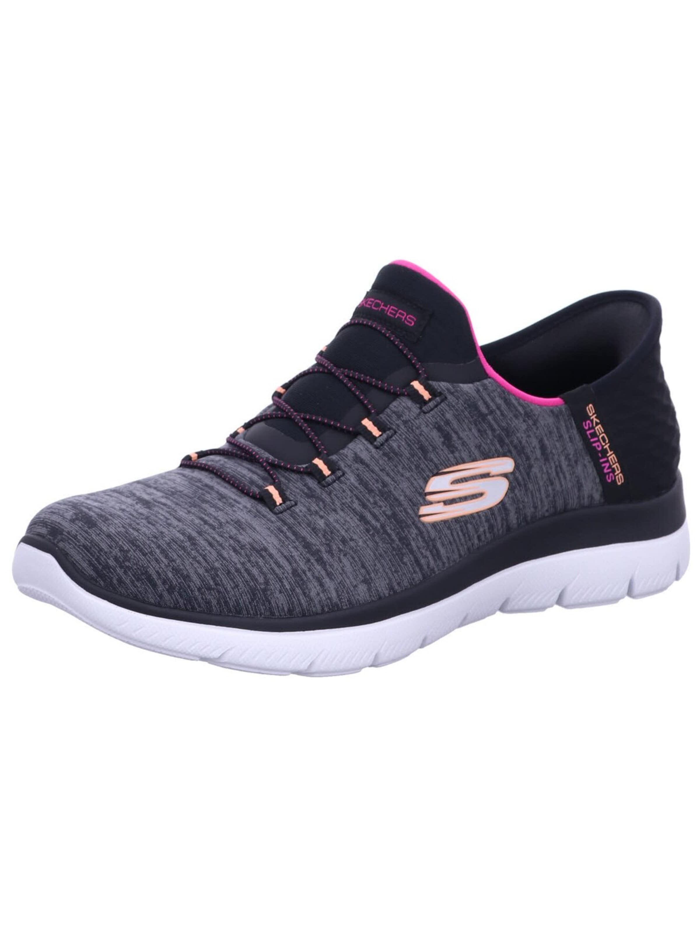 SKECHERS Sportig knytsko 'Slipper Damen 149937 BKMT Textil in schwarz' i svart: framsida