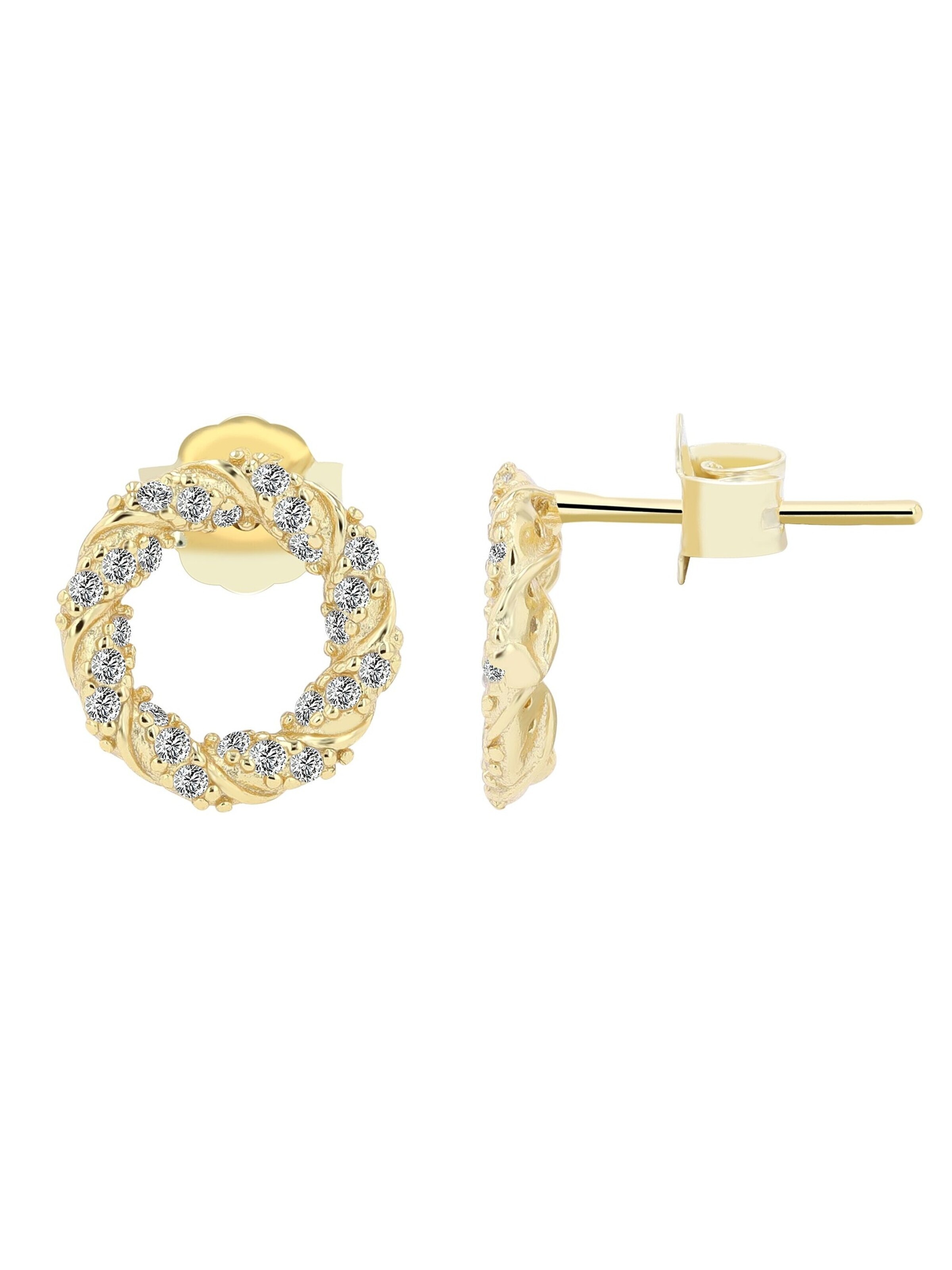 Akzent Earrings '"Vivendel" aus 925 Sterlingsilber, rhodiniert, langlebig' in Gold
