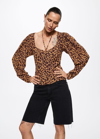 MANGO Blouse 'Kendal' in Bruin: voorkant