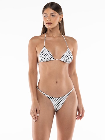Acuarela Brand Triangle Bikini 'Polka Dots' in White: front