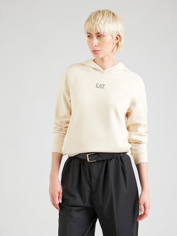 Felpa di EA7 Emporio Armani in beige: frontale
