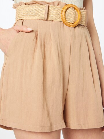 ZABAIONE Wide leg Pleat-front trousers 'Vira' in Beige