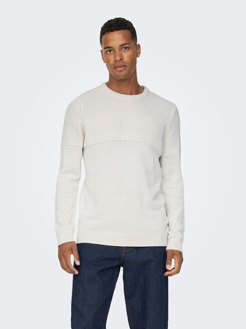 Pullover di Only & Sons in bianco: frontale
