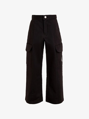 Calvin Klein Wide Leg Hose 'Alpaca' in Schwarz: Vorderseite
