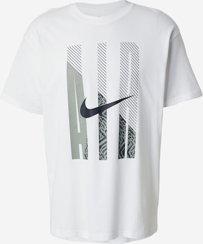 Marškinėliai 'AIR' iš Nike Sportswear, spalva – alyvuogių spalva / juoda / balta, Prekių apžvalga