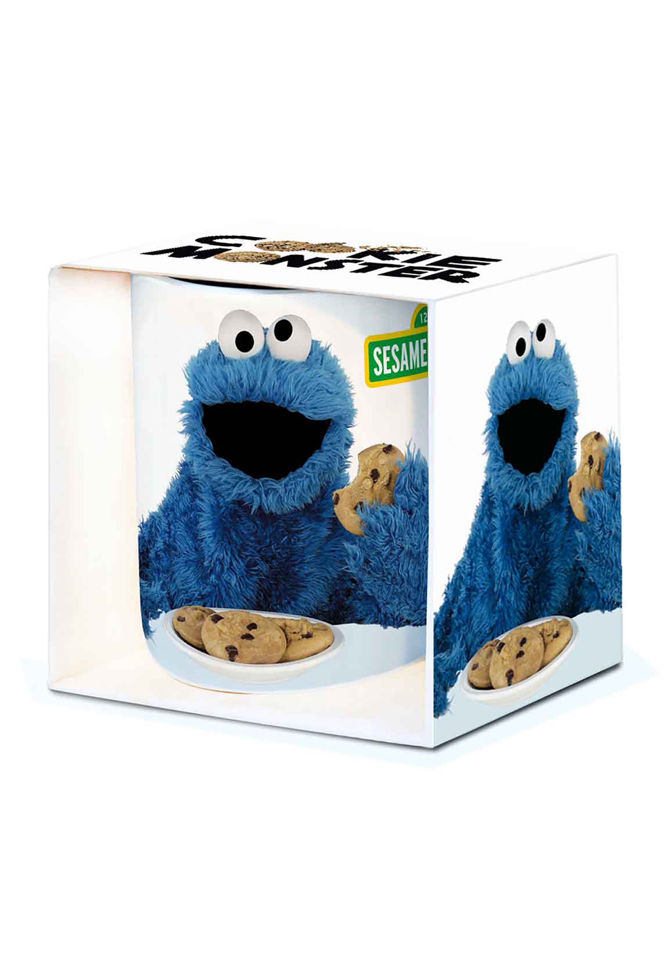 LOGOSHIRT Kop 'Sesamstrasse - Cookie Monster since 1969' in Wit