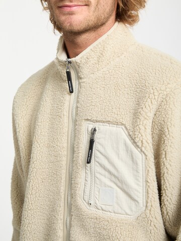Volcom Fleece jacket 'Muzzer Fuzzar' in Beige