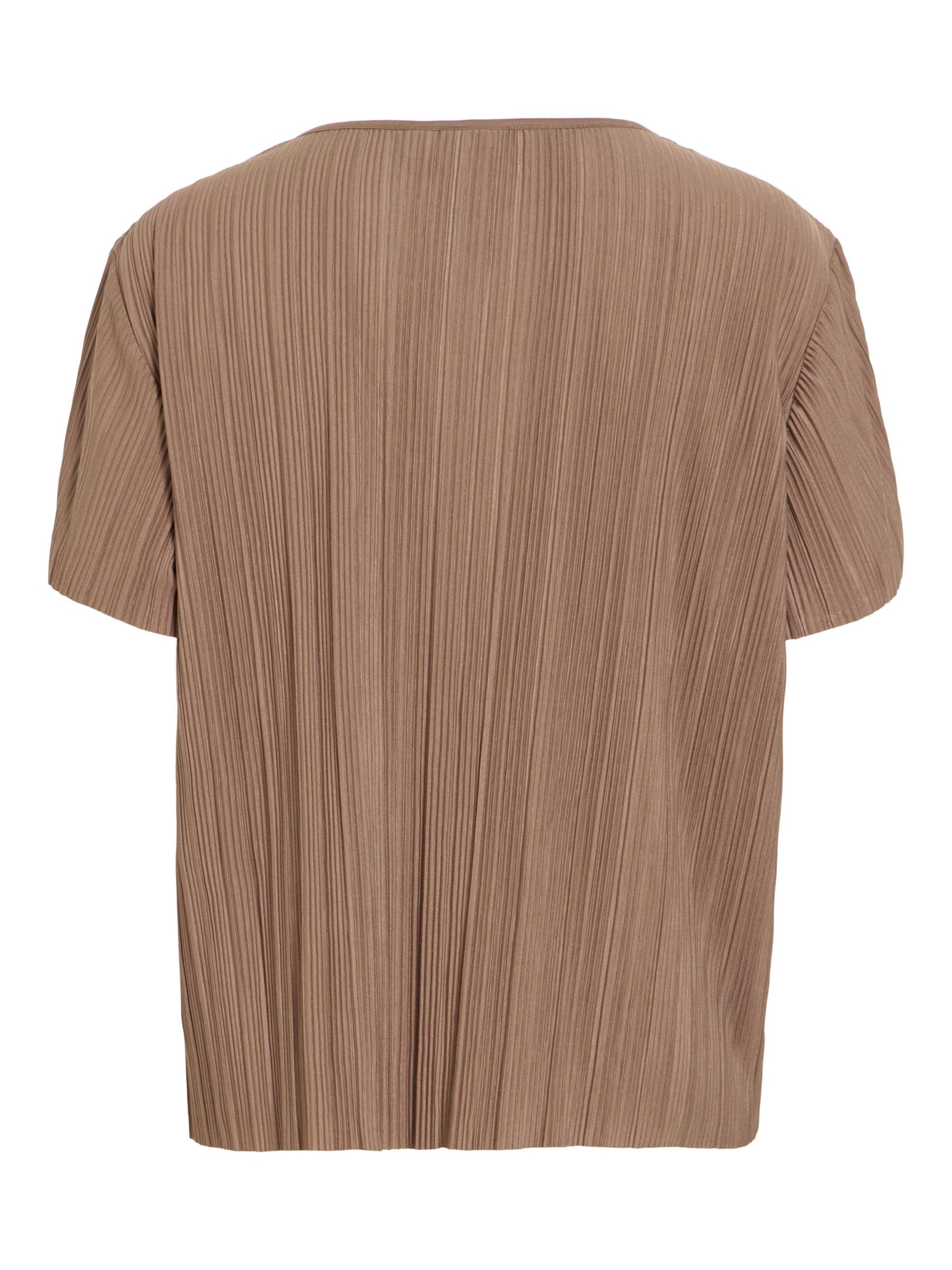 VILA T-Shirt 'VIPlis' in Braun