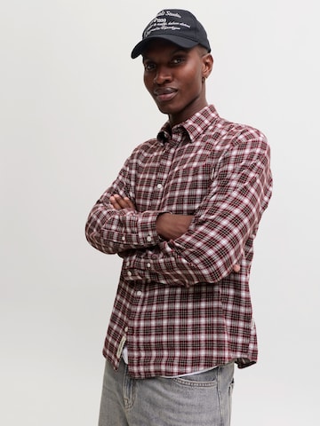 JACK & JONES - Regular Fit Camisa 'JORFREDERIKSBERG' em castanho