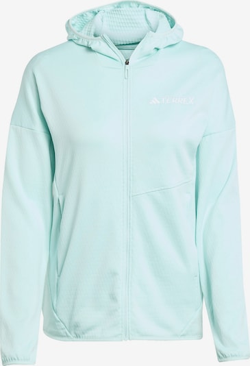 ADIDAS TERREX Funktionsfleecejacke 'Xperior' in türkis / weiß, Produktansicht