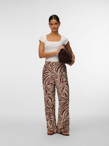 VERO MODA Wide leg Trousers 'VMJosie' in Beige