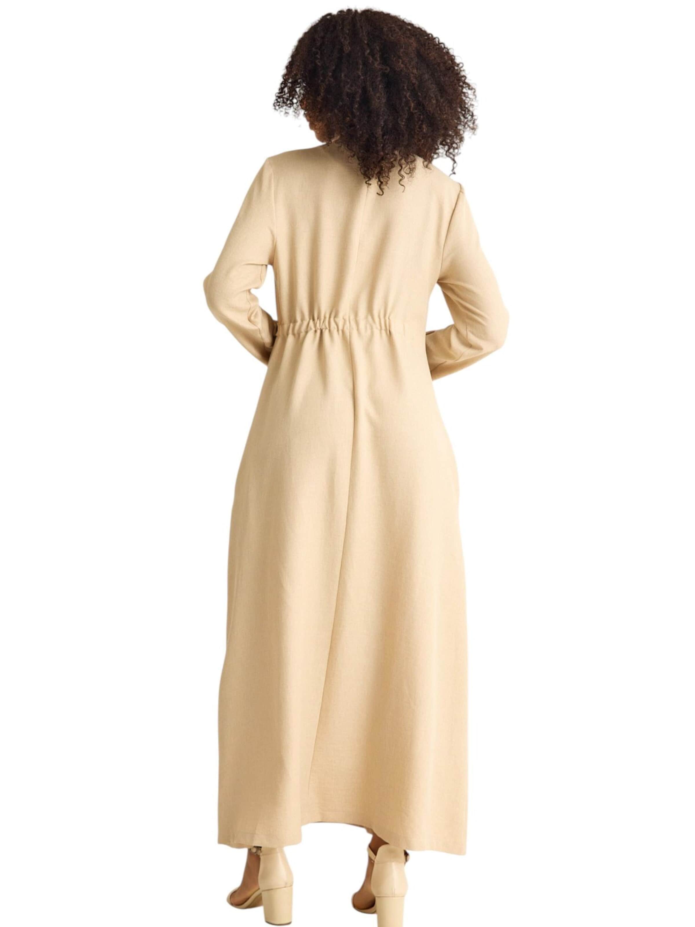 Robe 'Leila-Ferace' fashionshowcase en beige