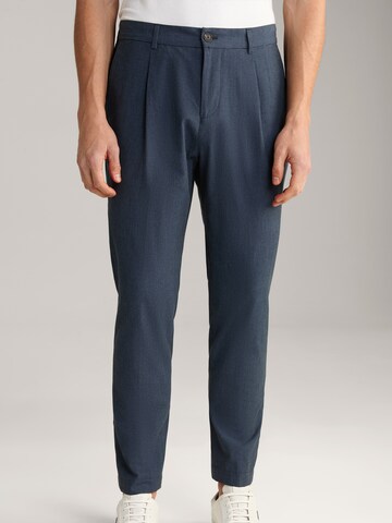 JOOP! Tapered Pleat-Front Pants 'Lester' in Blue: front