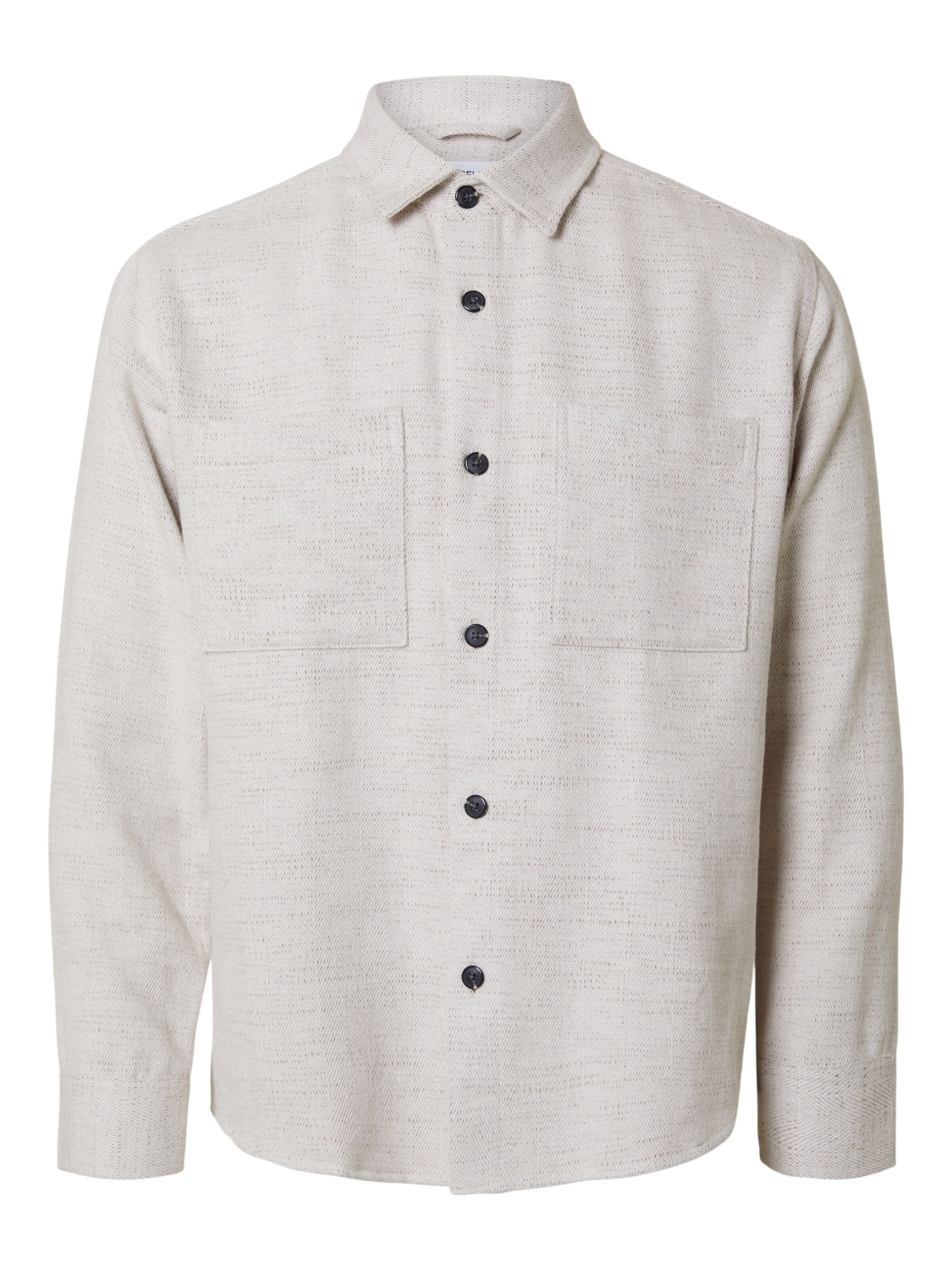 Coupe regular Chemise 'SLHHank' SELECTED en beige : devant