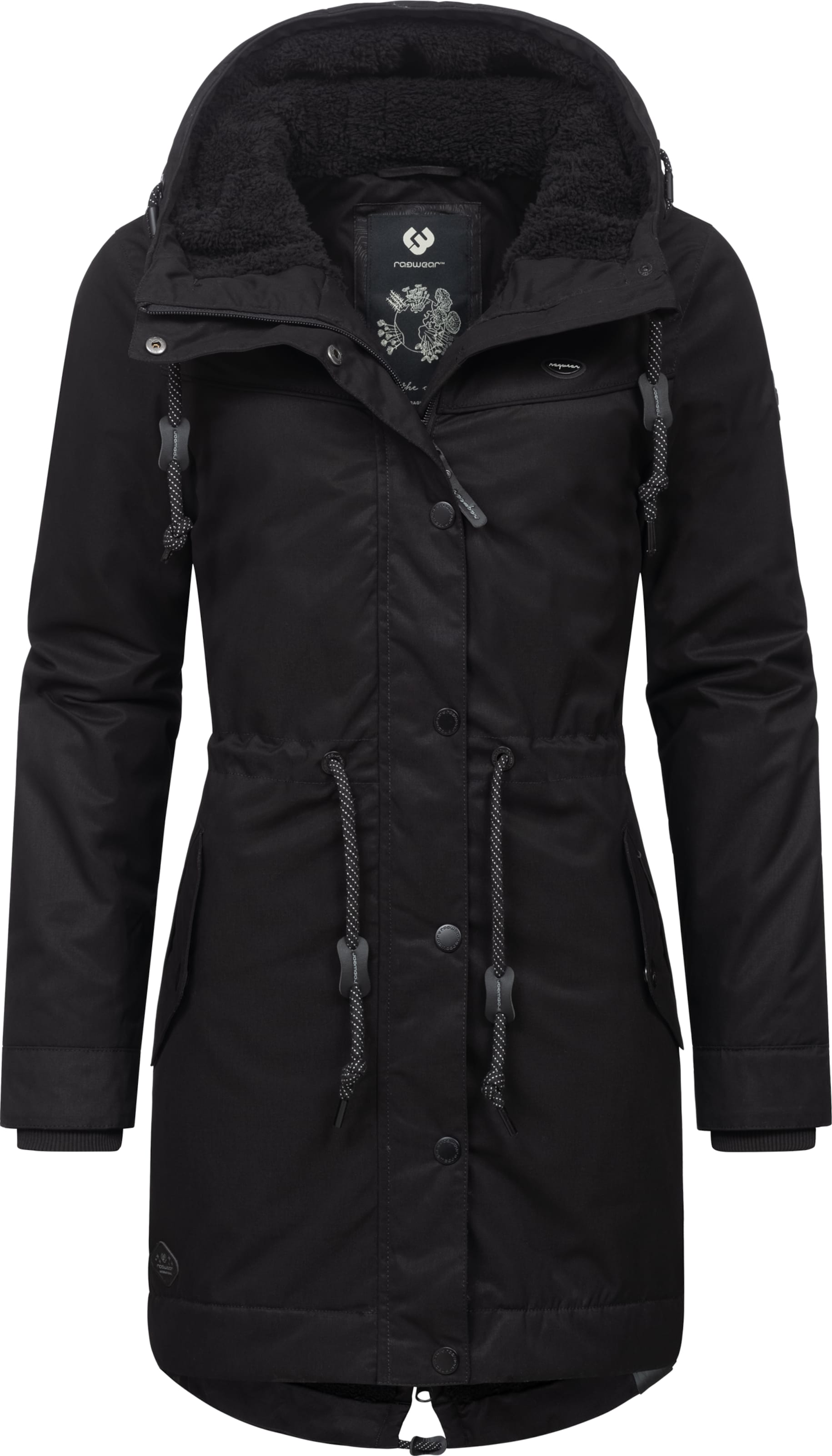 Ragwear Χειμερινό παρκά 'Canny' σε μαύρο: μπροστά