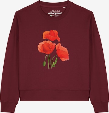 Watapparel Sweatshirt 'Poppy Flowers ' in Rood: voorkant