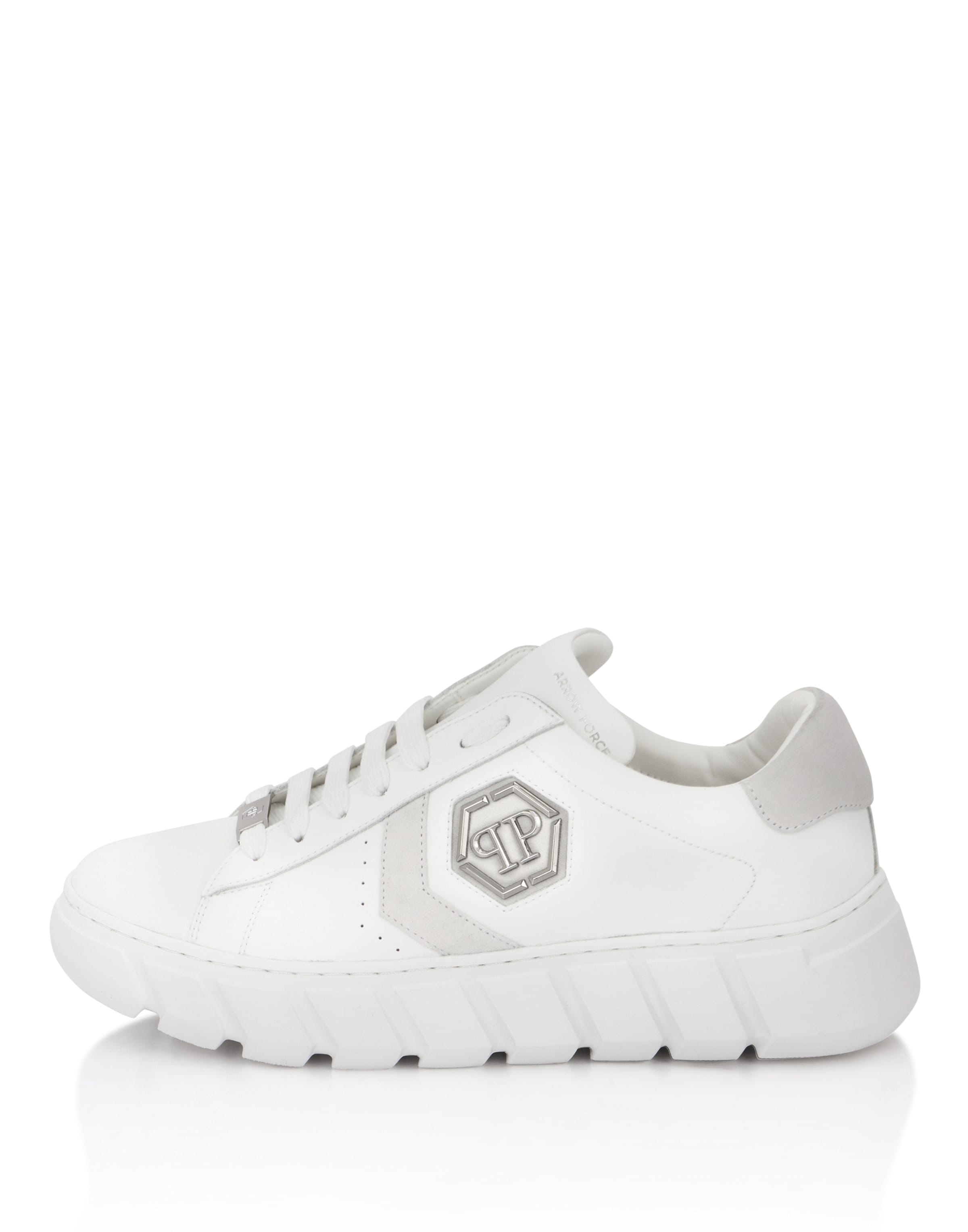 Philipp Plein - Zapatillas deportivas bajas 'Hexagon' en blanco: frente