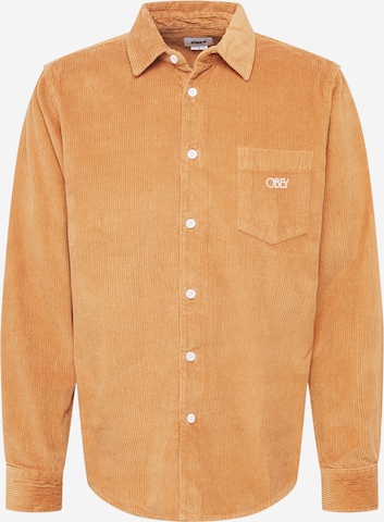 Obey Button Up Shirt 'JULIAN' in Brown: front