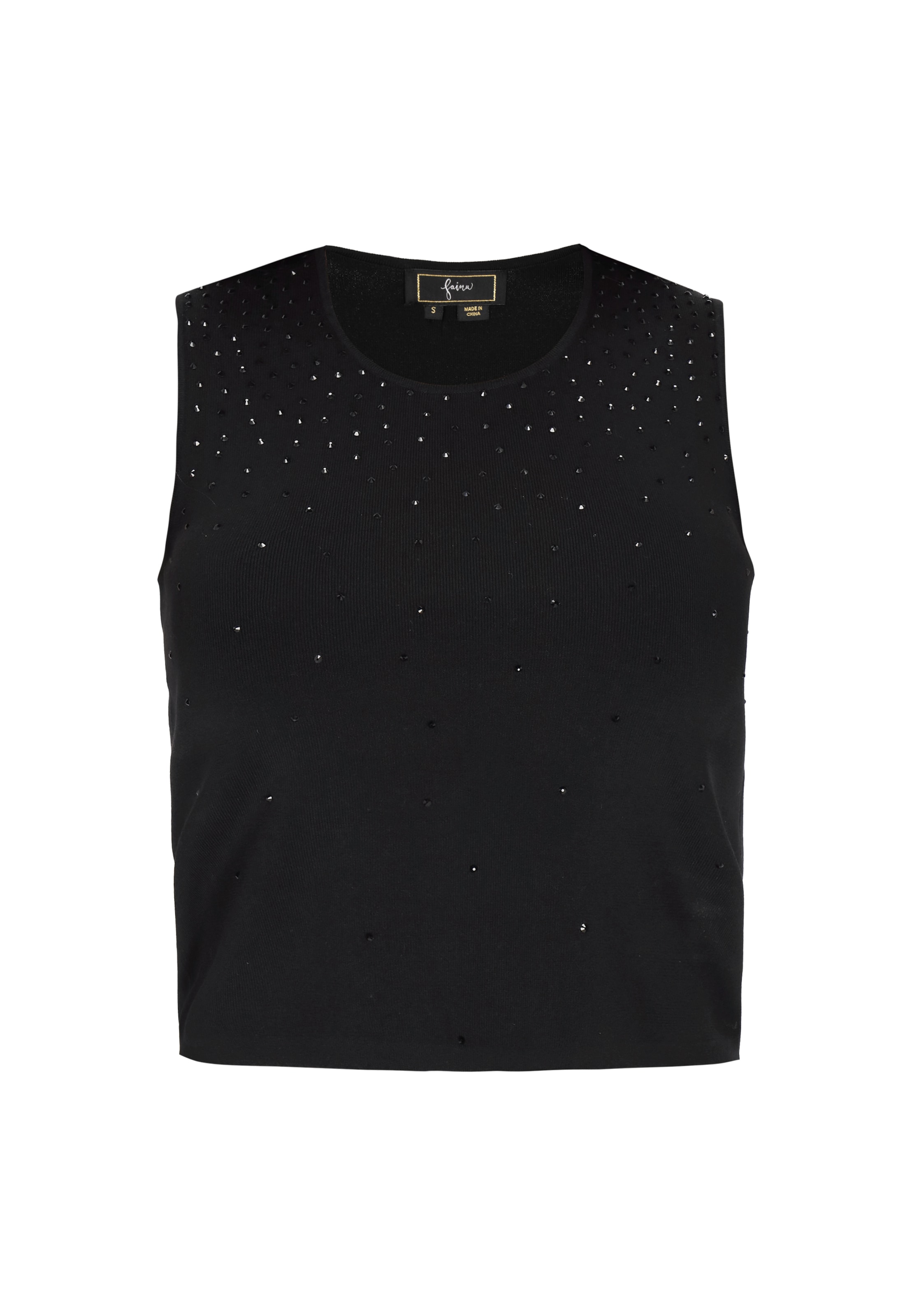 faina Kootud topp 'Fashion Look', värv must: eest vaates