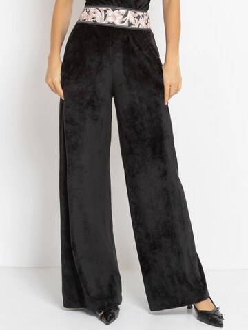 JIORO Wide leg Broek 'ESSENTIALS' in Zwart