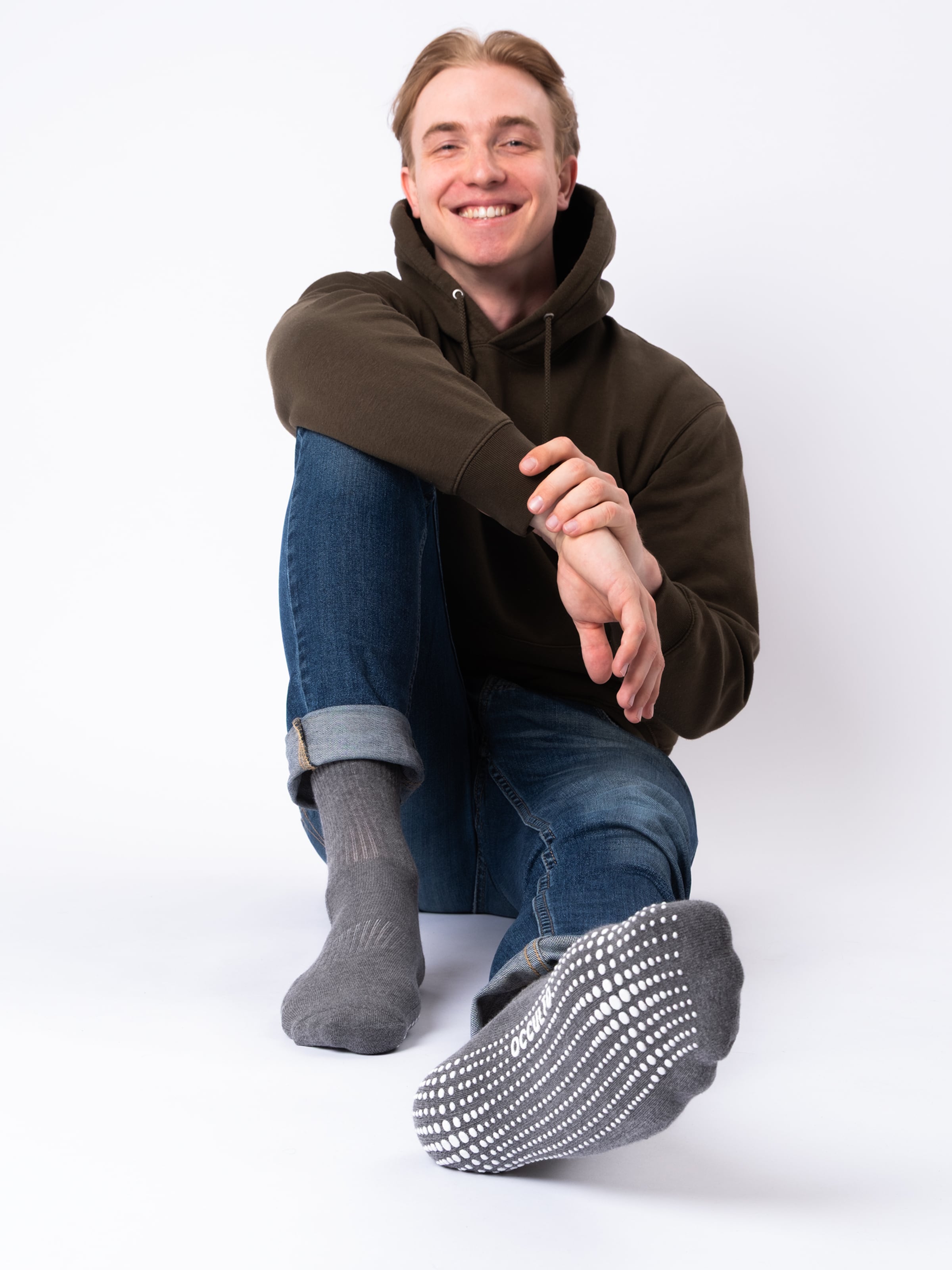 Calzino sportivo 'Stopper Andi' di Occulto in grigio: frontale