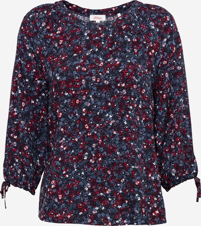 s.Oliver Bluse in navy / hellblau / rot, Produktansicht