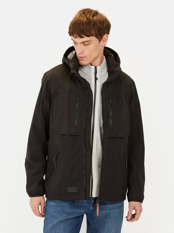 CAMEL ACTIVE TeXXXactive® Windbreaker mit abnehmbarer Kapuze in Schwarz: Vorderseite