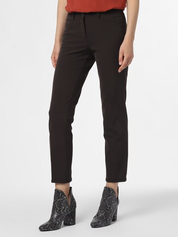 Cambio Slimfit Broek in Bruin: voorkant