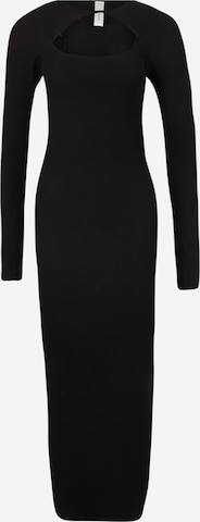 Y.A.S Tall Gebreide jurk 'KANNA' in Zwart: voorkant