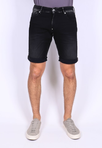 Le Temps Des Cerises Regular Jeansshorts JOGG LO mit gekrempeltem Saum in Schwarz: Vorderseite