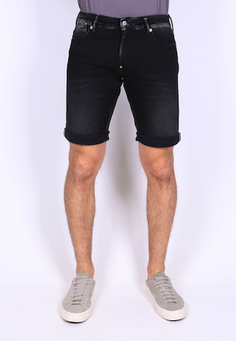 Le Temps Des Cerises Regular Jeansshorts JOGG LO mit gekrempeltem Saum in Schwarz: predná strana