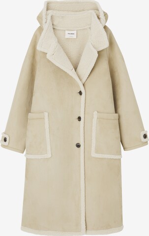 Pull&Bear Winter coat in Beige: front