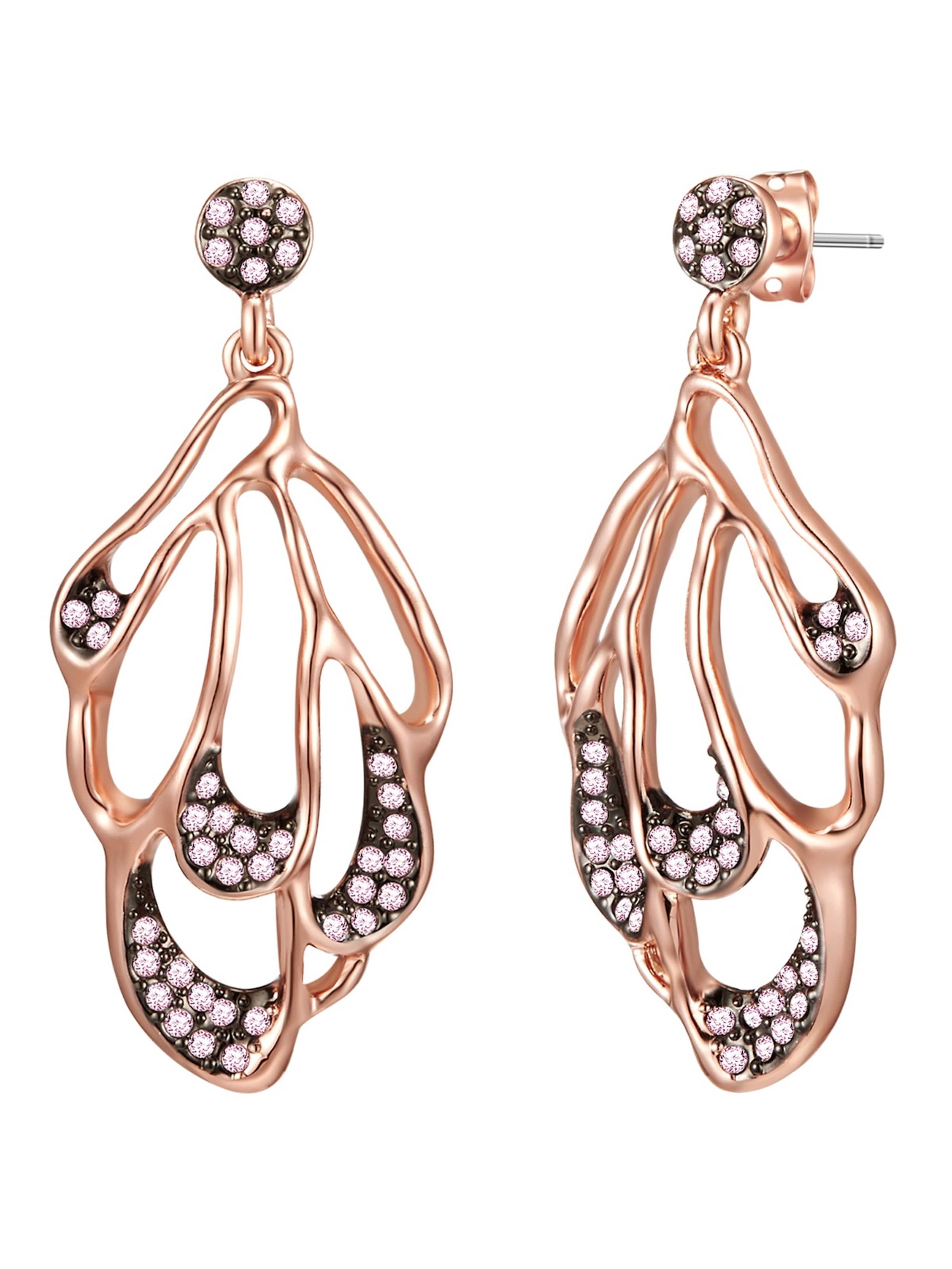 Orecchini Lulu & Jane di colore oro rosé / nero / trasparente, Visualizzazione prodotti