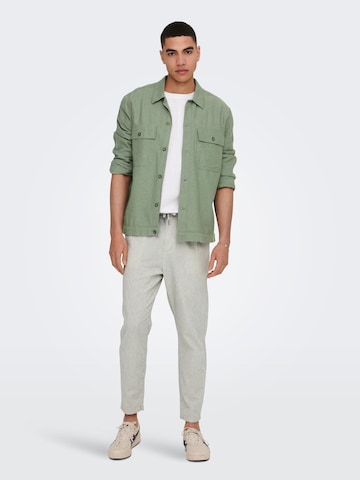 Only & Sons Regular fit Button Up Shirt 'Kennet' in Green