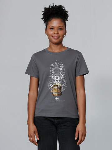 T-shirt ' Eichhörnchen ' Watapparel en gris : devant
