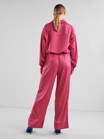 PIECES Wide leg Pants 'Nora' in Pink